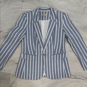 LOFT Blue and White Striped Blazer